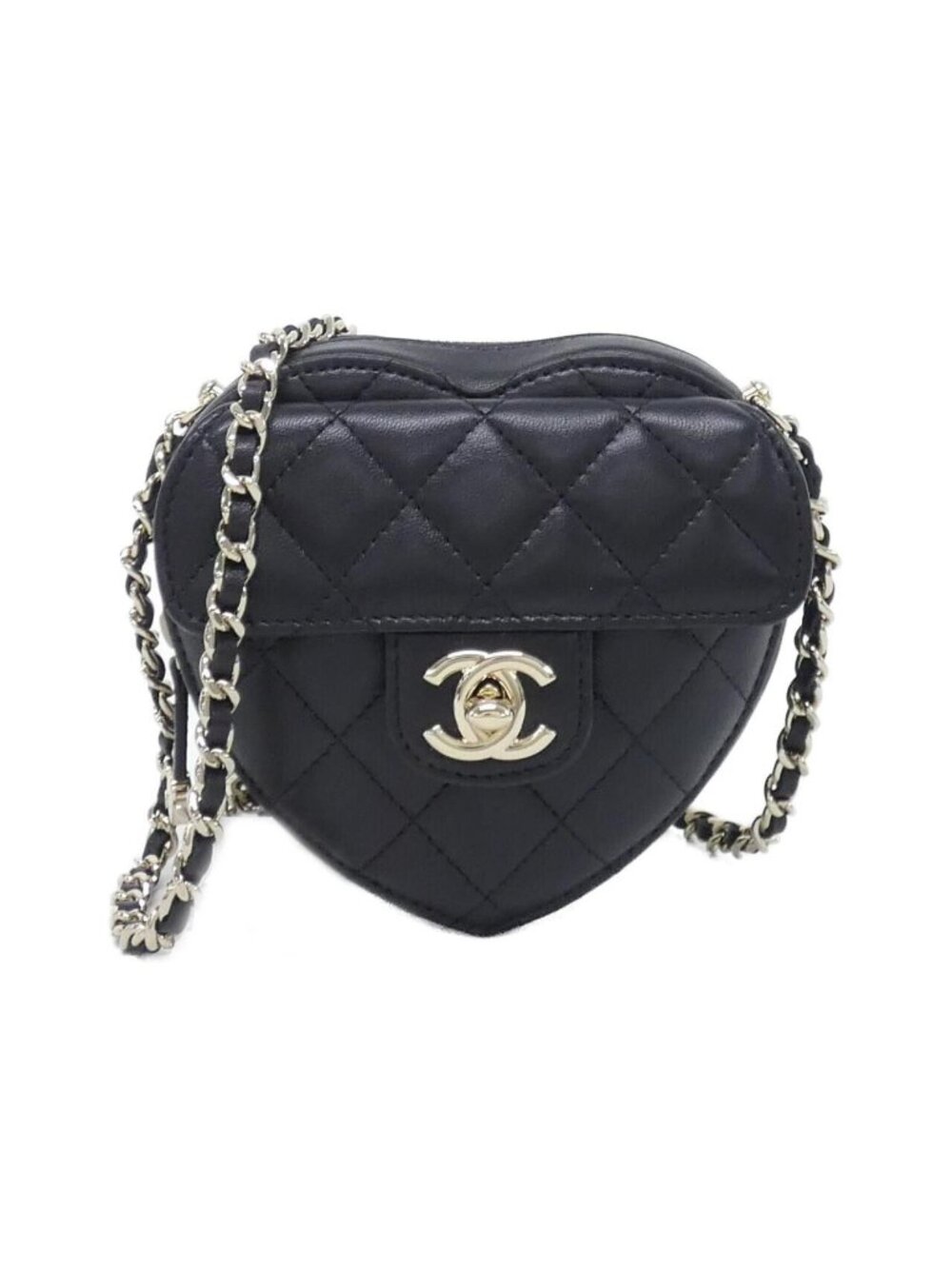 Chanel Shoulder Bag Black Heart